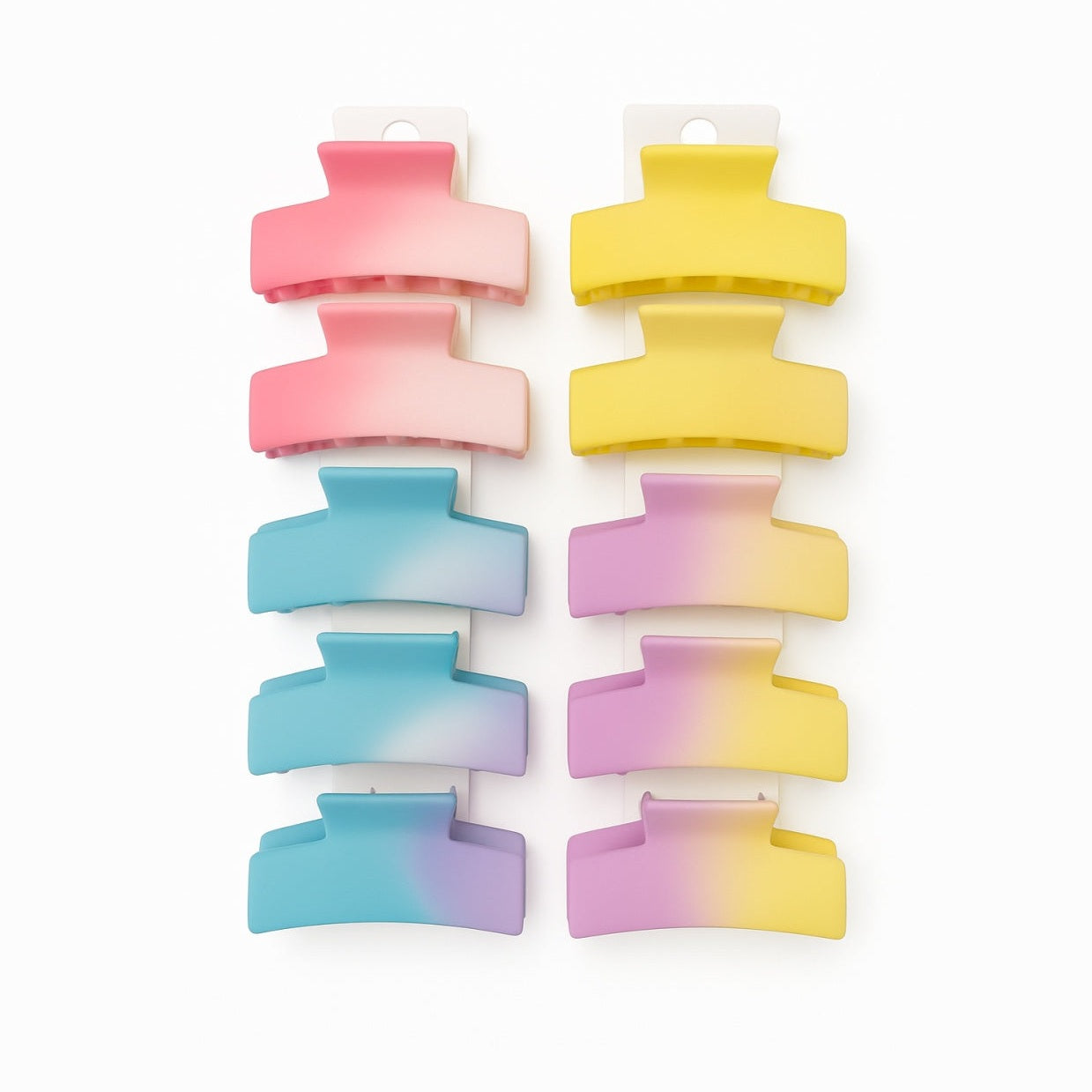 Set 12 Cleme Par 9cm Pastel Ombre , Accesorii Colorate si Rezistente pentru Coafuri