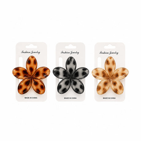 Set 12 Clești de Păr Floare 8 cm – Clame Elegante Animal Print