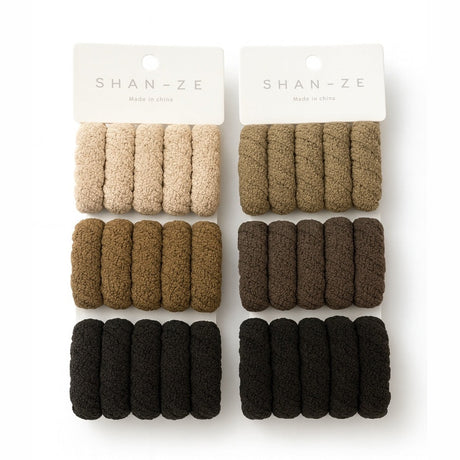 Set 12 elastice groase par, culori naturale, 2 elastice pe card, rezistente