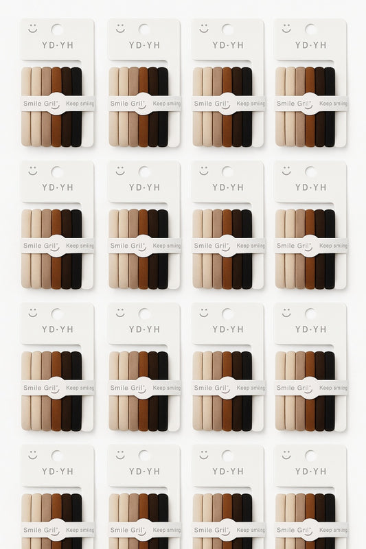 Set 12 elastice par nude si negru, 6 pe card, rezistente, pentru uz zilnic