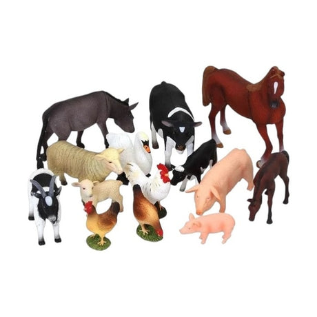 Set 12 Figurine Animale Domestice Realistice Din Plastic Educativ și Interactiv
