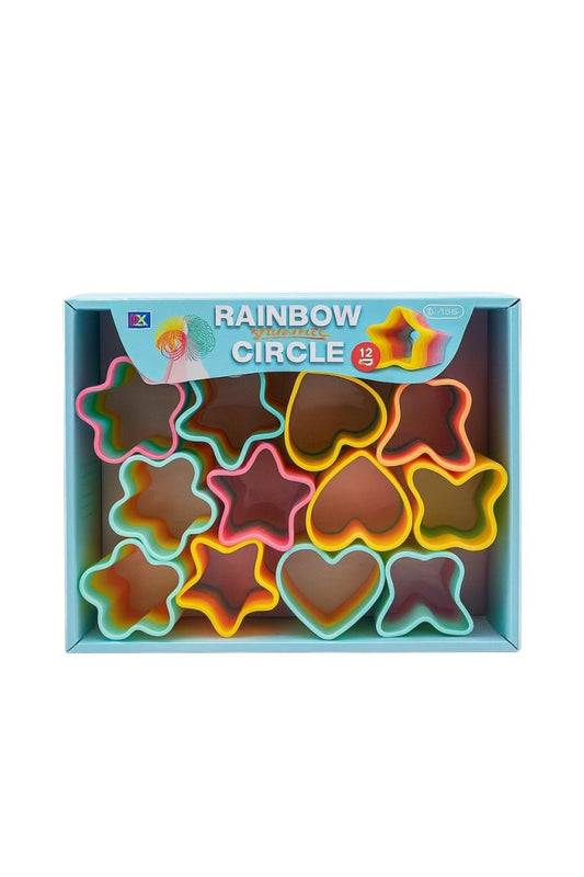 Set 12 Forme Rainbow pentru Joaca si Creativitate , Inimi, Stele, Floare