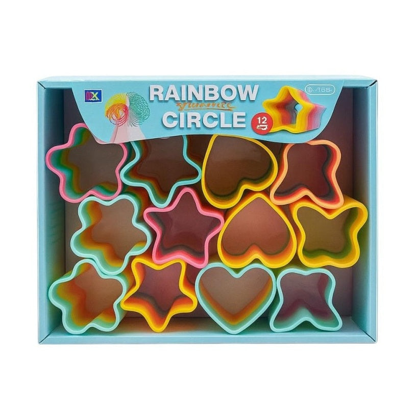 Set 12 Forme Rainbow pentru Joaca si Creativitate , Inimi, Stele, Floare