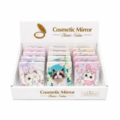 Set 12 oglinzi cosmetice compacte 8.5x6 cm, modele cu pisicute adorabile