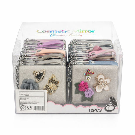 Set 12 Oglinzi Cosmetice Compacte cu Mărire – Oglindă Dublă, Design Elegant
