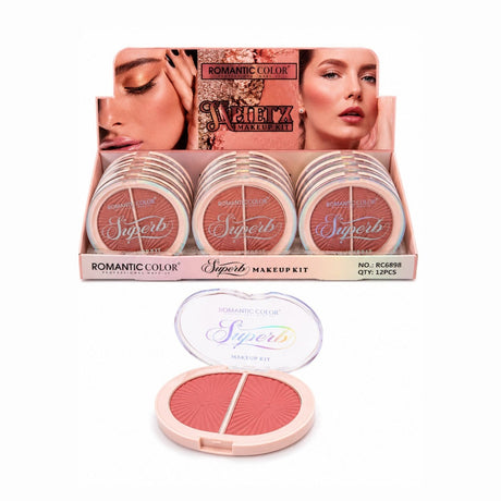 Set 12 Palete Blush Romantic Color Superb Makeup Kit – 2 Culori/Paletă, Pigment Intens