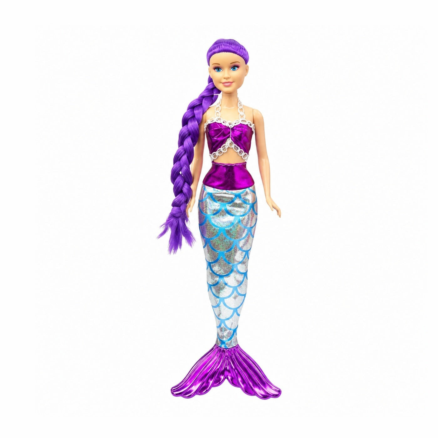Set 12 papusi sirena 34 cm, papusi copii Mermaid cu par lung colorat