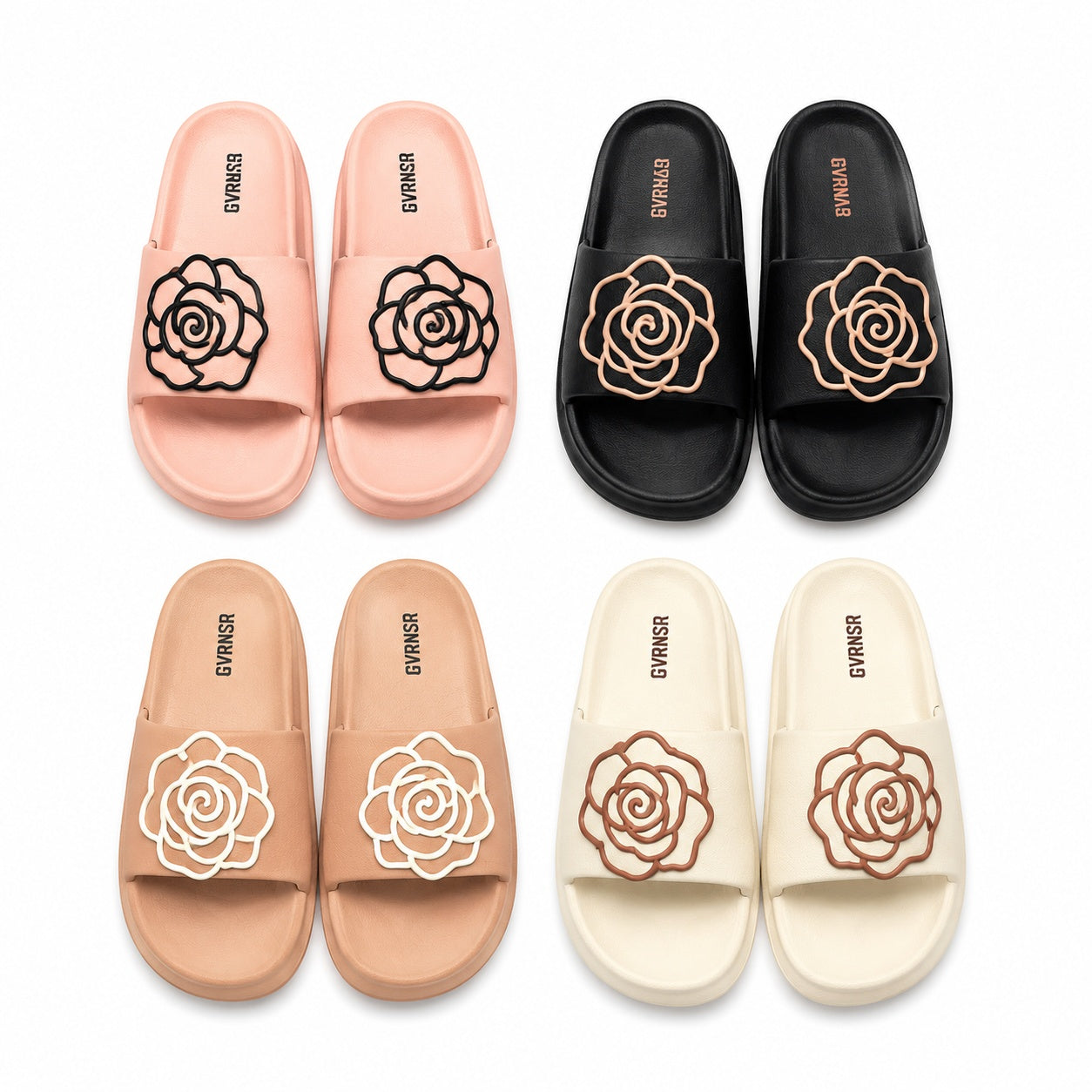 Set 12 Perechi Papuci Damă cu Design Floral – Mix Culori Elegante, Mărimi 36-41