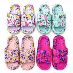 Set 12 Perechi Papuci Femei cu Imprimeu Floral, Mix Culori, Mărimi 36-41