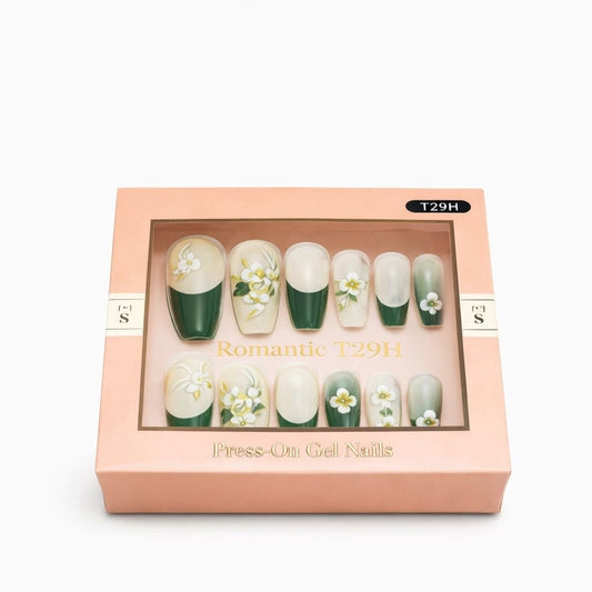 Set 12 perechi unghii false press-on, modele diverse, efect gel, design premium