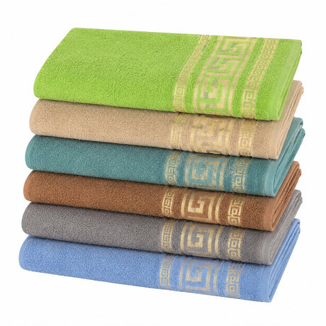Set 12 Prosoape de Baie 70x140 cm – Prosoape Mari din Poliester, 6 Culori Moderne, Moi și Absorbante