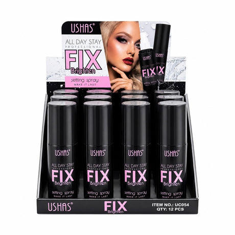 Set 12 Spray de Fixare a Machiajului USHAS Fix Brighten – Efect Luminos și Rezistență Îndelungată