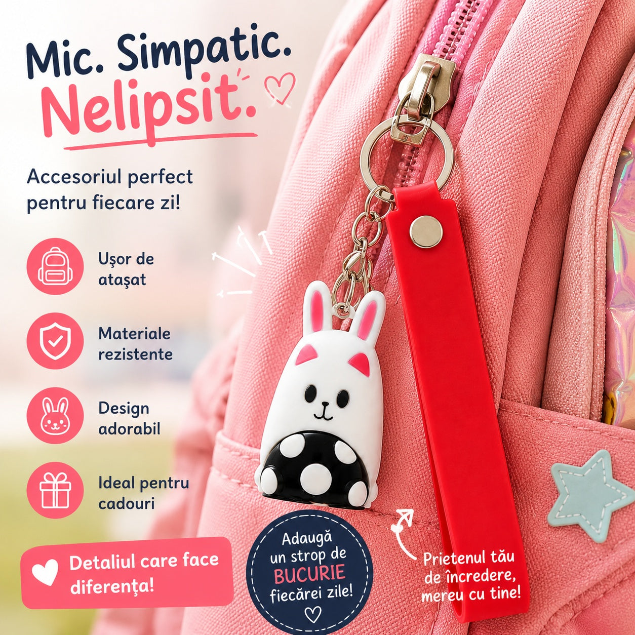 Set 14 Brelocuri Mix Modele 6-8 cm – Brelocuri Colorate pentru Chei, Ghiozdan și Genți