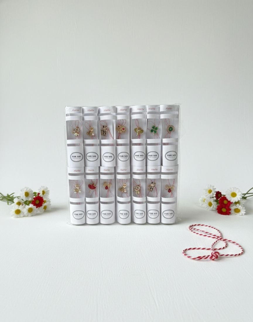 Set 14 Martisoare Elegante, diverse modele, Ambalaj premium alb