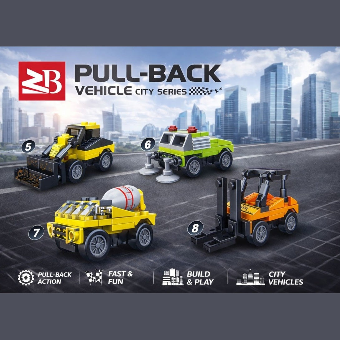 Set 16 jocuri constructie vehicule interventii si utilaje, modele multiple, copii