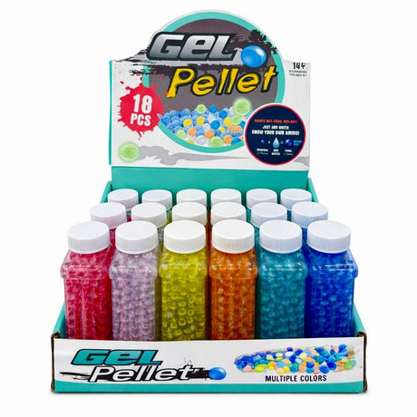 Set 18 recipiente bile gel pentru arme de jucarie, culori multiple, expandabile in apa