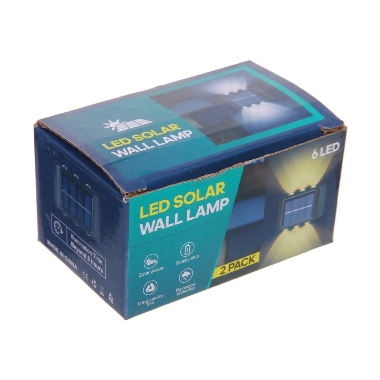 Set 2 Lămpi de Perete Solare cu LED, Plastic, 12 LED-uri, Negru