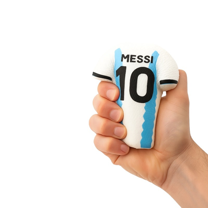 Set 2 Squishy Fotbal , Tricouri Jucatori Nr. 10 , Antistres, Moale, Spuma PU
