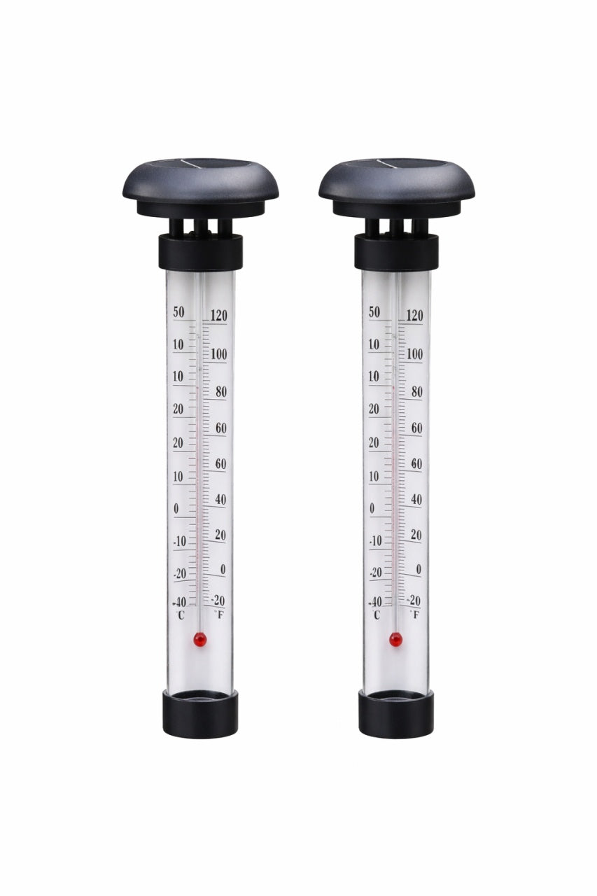 Set 2 Termometre Solare de Grădină GARTEN, Negru, Plastic, 2 bucăți