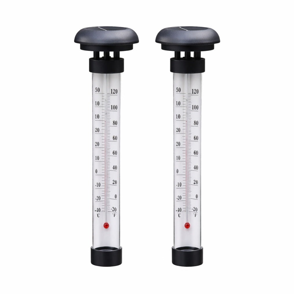 Set 2 Termometre Solare de Grădină GARTEN, Negru, Plastic, 2 bucăți