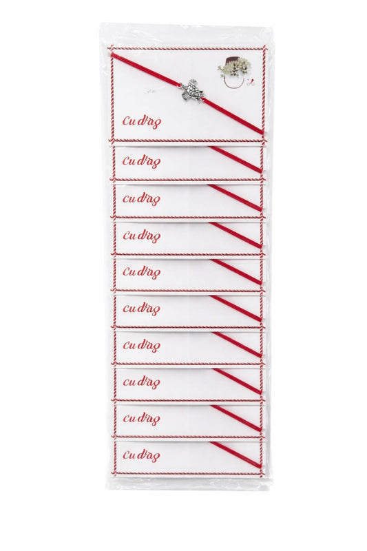 Set 24 bratari martisor 8x5 cm snur rosu cu charm broasca testoasa, cadou primavara