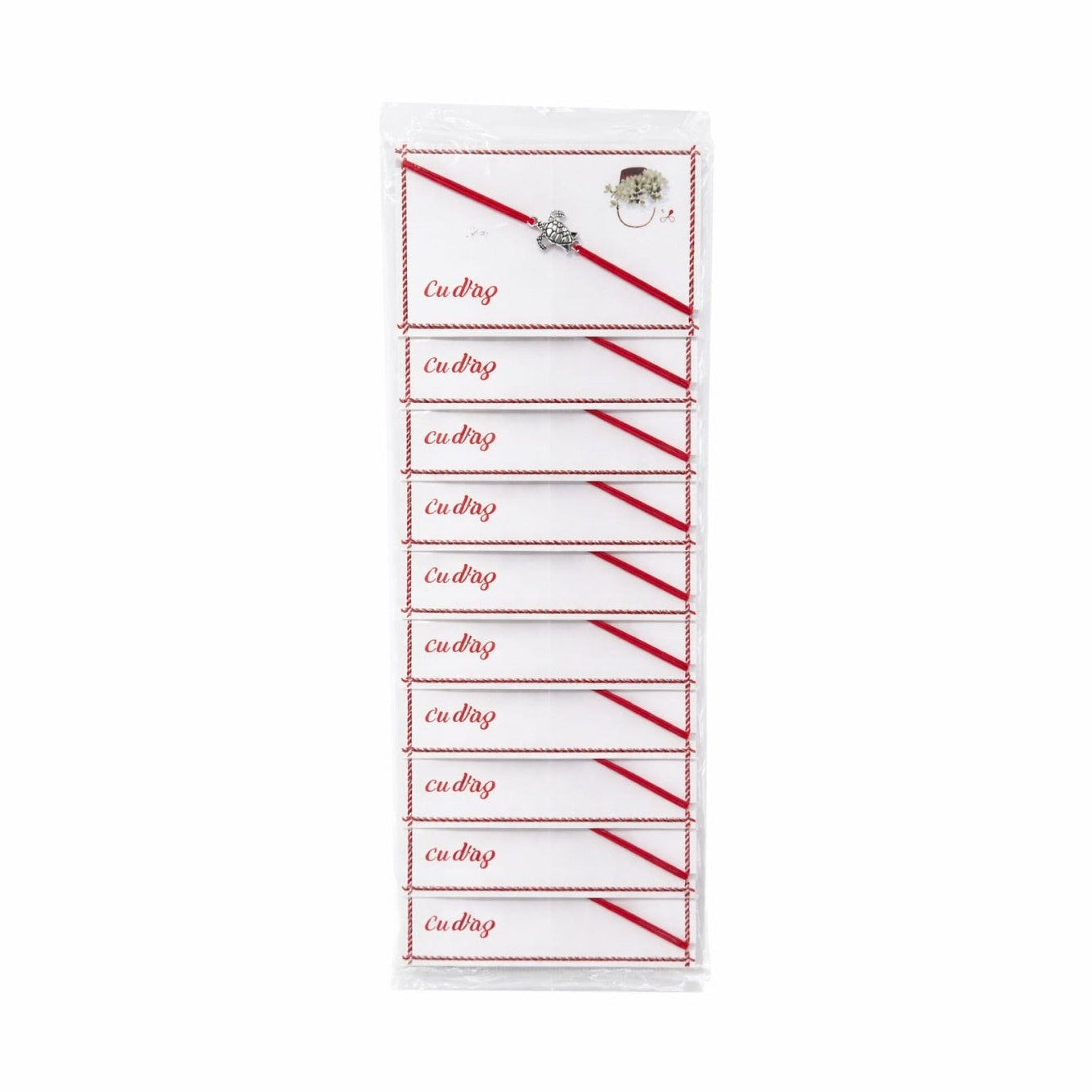 Set 24 bratari martisor 8x5 cm snur rosu cu charm broasca testoasa, cadou primavara