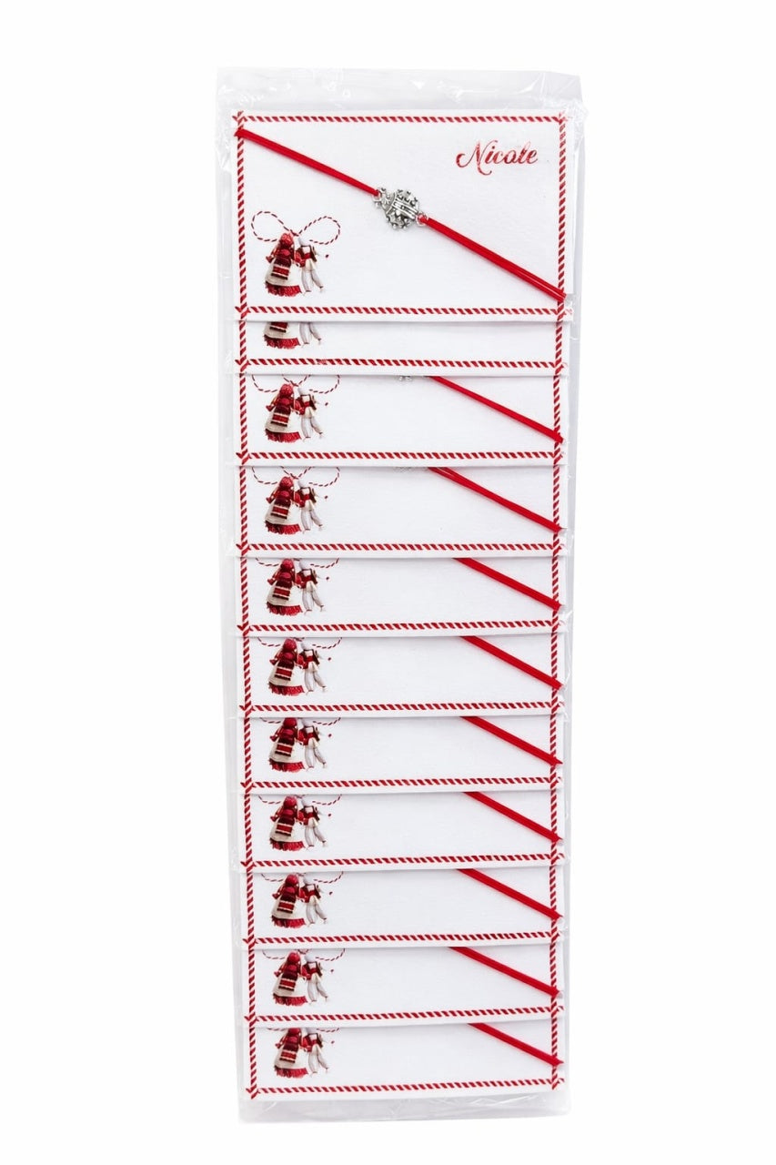 Set 24 bratari martisor 8x5 cm snur rosu cu charm buburuza, cadou primavara