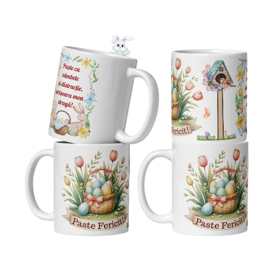 Set 24 Cani Personalizate Mix , Cadou Special de Paste pentru Femei , 330 ml