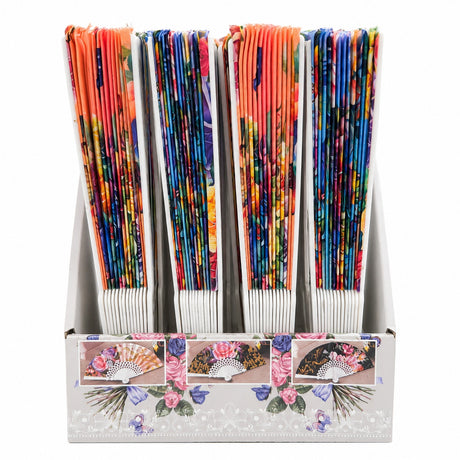 Set 24 Evantaie 23 cm – Modele Florale și Culori Diverse, Evantaie Elegante