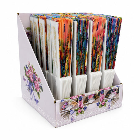 Set 24 evantaie pliabile, 24cm, cu model marin colorat