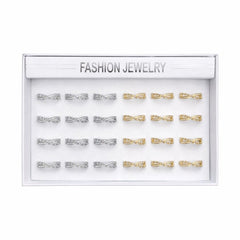 Set 24 inele dama elegante tip infinit cu pietre, auriu si argintiu, reglabile ROXE