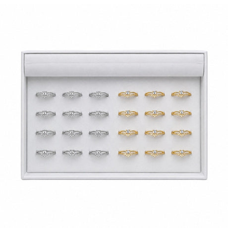 Set 24 Inele ROXE Elegance Glow – Auriu & Argintiu, Reglabile, Design Fin cu Cristale Strălucitoare