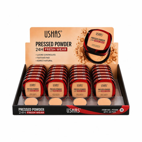 Set 24 Pudre Compacte USHAS Pressed Powder 24H Fresh Wear – Efect Matifiant și Acoperire Naturală