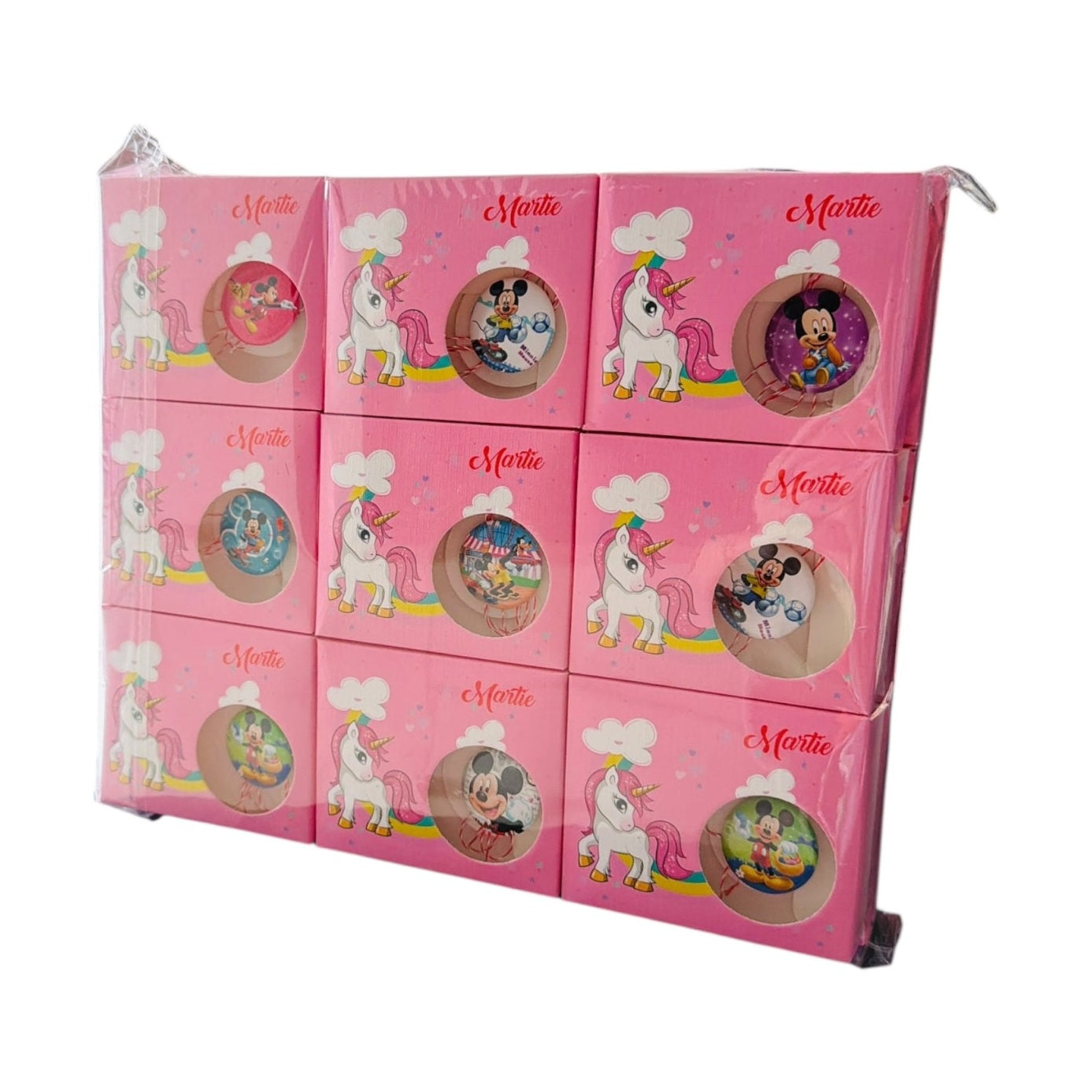 Set 27 Insigne Martisor pentru Copii in Cutie Decorativa, Modele Vesele, Cadou 1 Martie