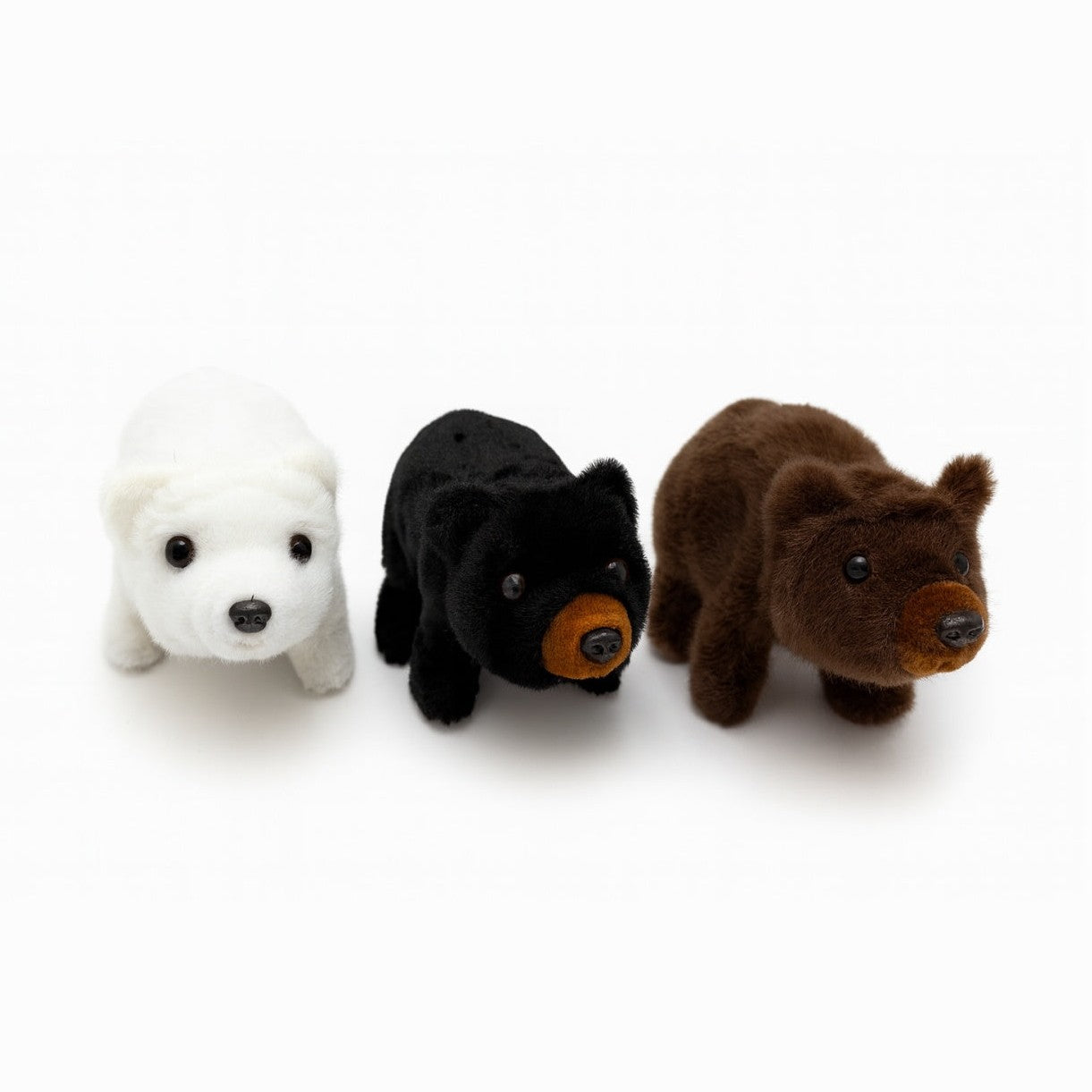 Set 3 Ursuleti Interactivi 19x12 cm , Plus cu Sunete si Mers, Alb Negru Maro