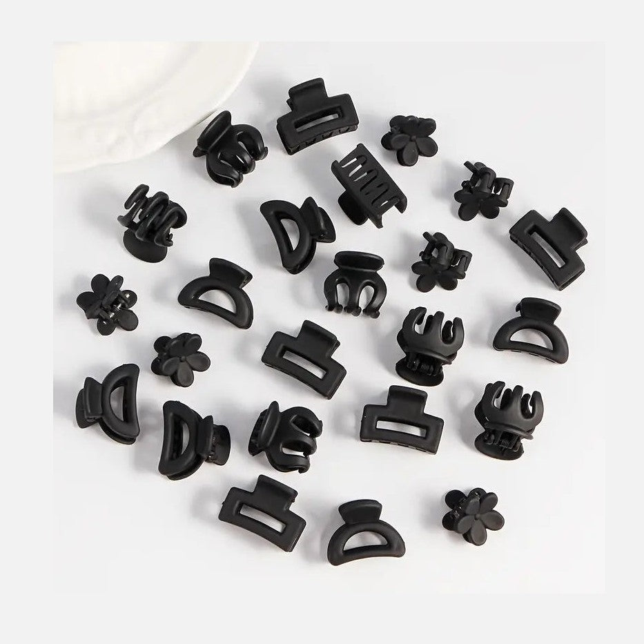 Set 30 Seturi Clamute Par Negre Mini , 6 Buc pe Set, Modele Mix Accesorii