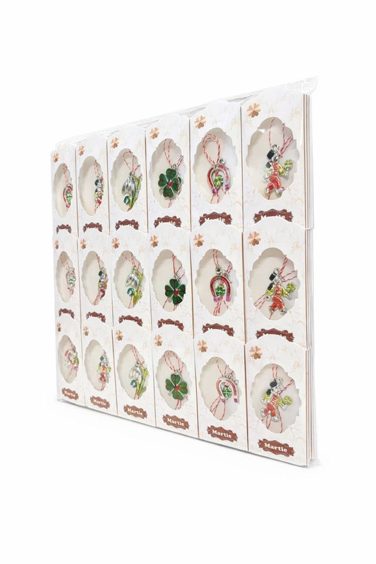 Set 36 Martisoare clasice, 10x4 cm, modele mixte Flori Animale Cosar, Cadou 1 Martie