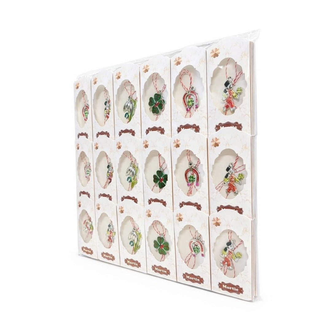 Set 36 Martisoare clasice, 10x4 cm, modele mixte Flori Animale Cosar, Cadou 1 Martie
