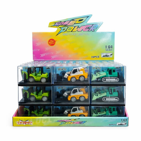 Set 36 Mașinuță metalică die-cast NewQida 1:64, material aliaj, diverse culori
