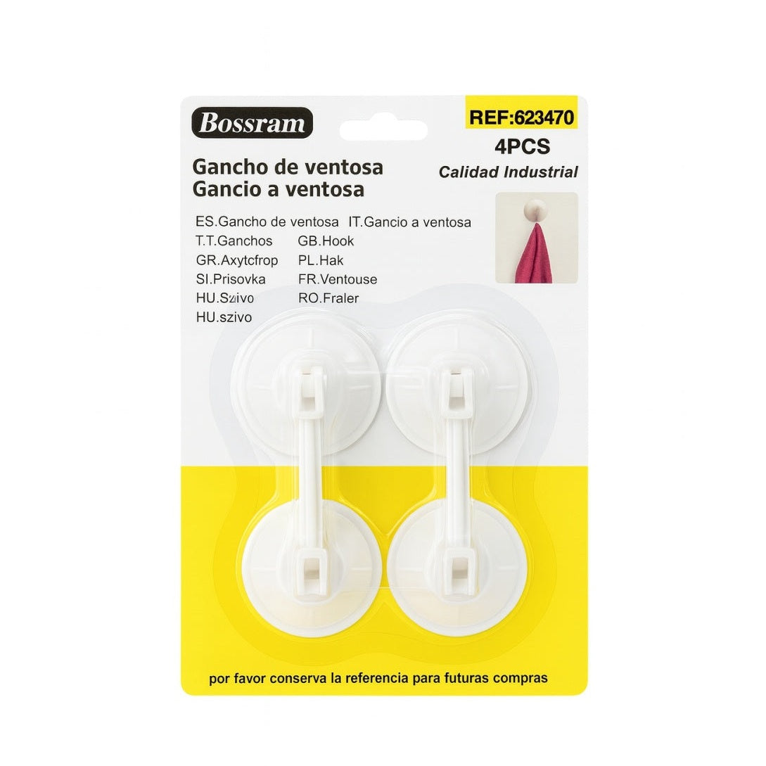 Set 4 Carlige cu Ventuza Bossram , Suport Universal pentru Agatare, Calitate Industriala