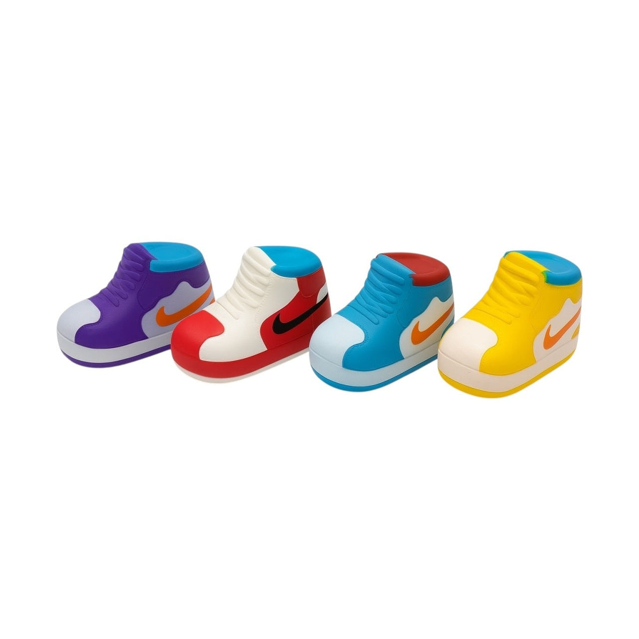 Set 4 jucarii antistres Sneaker Squishy , pantofi moi, mari, colorati, super relaxanti