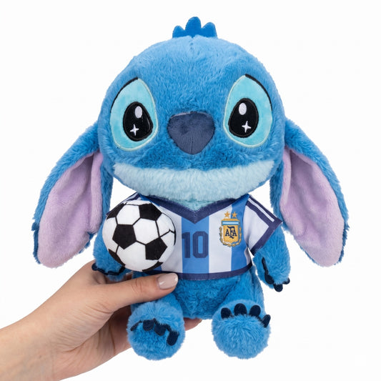 Set 4 jucarii de plus personaje albastre fotbal 25 cm cadou copii