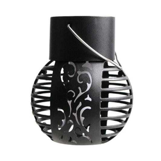 Set 4 Lămpi Solare de Grădină LED din Metal Negru, Design Modern