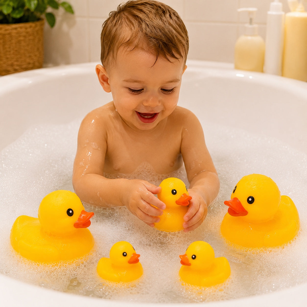 Set 4 Ratuste de Apa pentru Baie, 2 mari 10cm si 2 mici 6cm