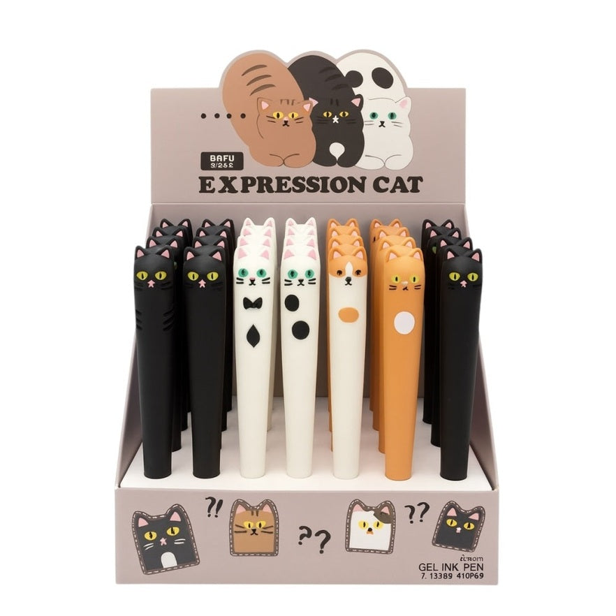 Set 40 pixuri Expression Cat , Pix gel cu pisici 3D, model adorabil, display premium
