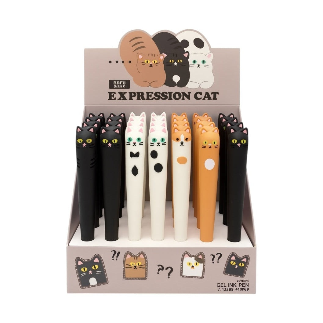 Set 40 pixuri Expression Cat , Pix gel cu pisici 3D, model adorabil, display premium