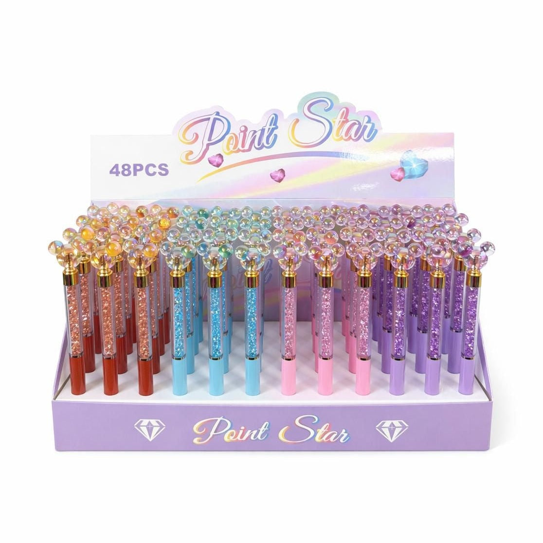 Set 48 cristale și cap figurină tip urs, design colorat, stil elegant, diverse culori