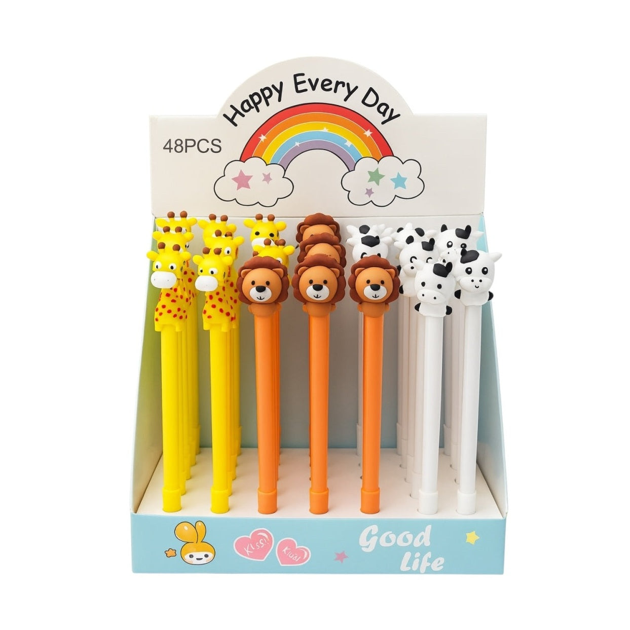 Set 48 Pixuri Animale Happy Every Day , Girafa, Leu, Vacuta , Pixuri Copii