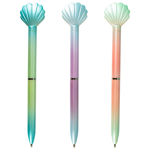 Set 48 pixuri cu gel model scoica Mermaid pastel multicolor
