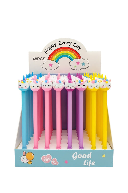 Set 48 pixuri Unicorn colorate , Cap 3D amuzant, display Good Life, culori mixte
